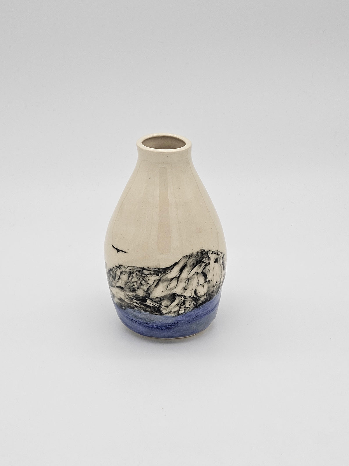 Vase Blue Sea and Birds