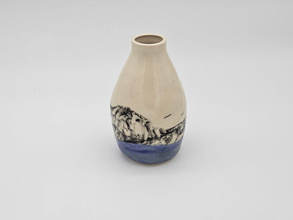 Vase Blue Sea and Birds