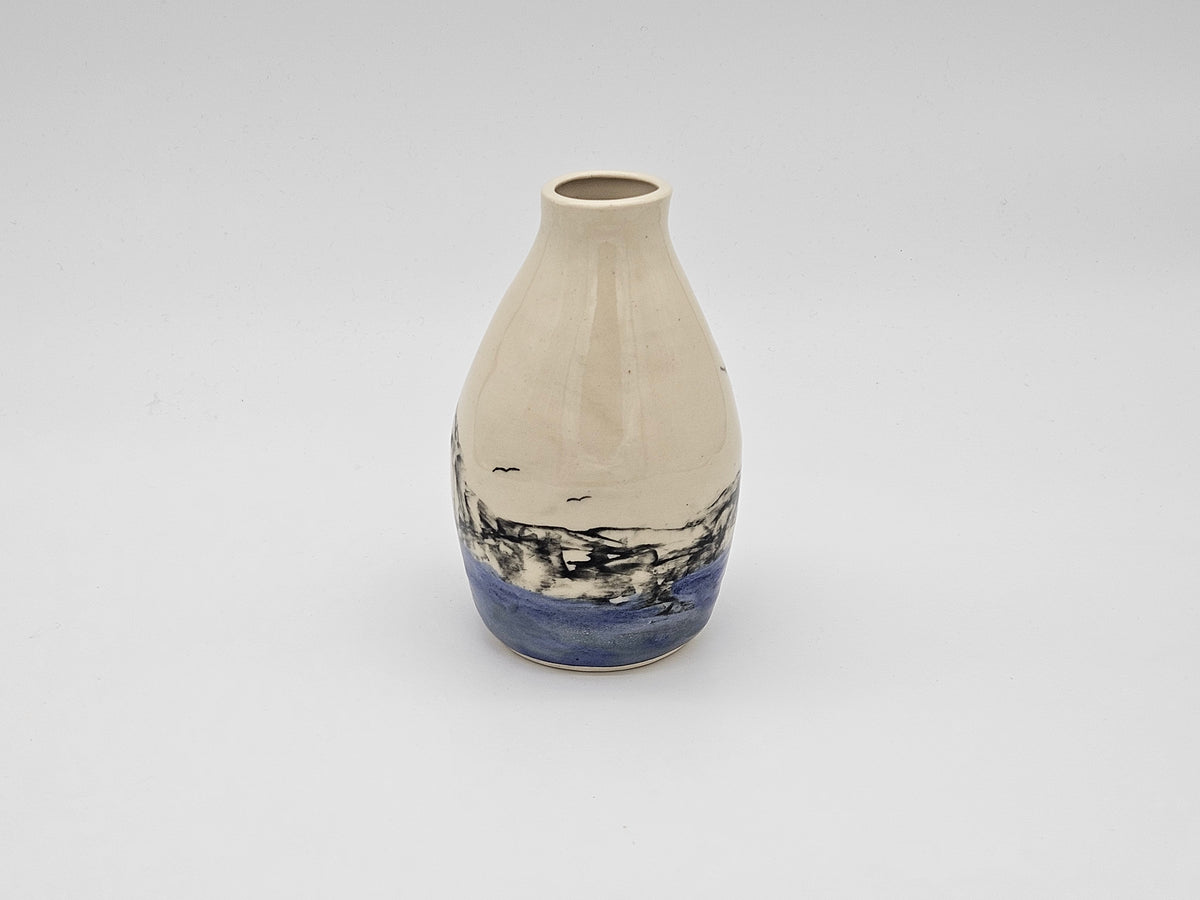 Vase Blue Sea and Birds