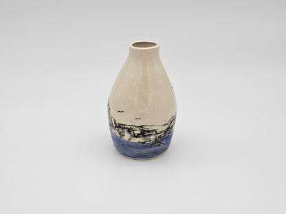 Vase Blue Sea and Birds