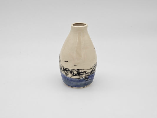 Vase Blue Sea and Birds