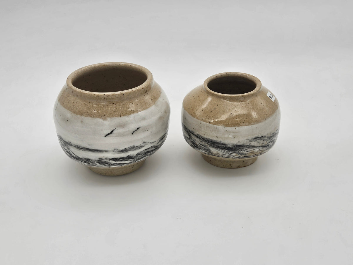 Handmade Stoneware Vases Inspired by Mountains & Birds