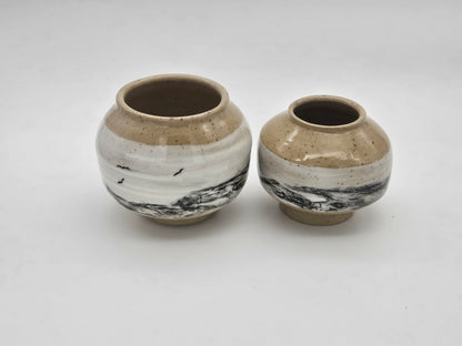 Handmade Stoneware Vases Inspired by Mountains & Birds